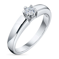 화이트 골드 다이아몬드 반지 - изображение 1