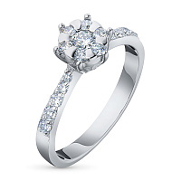 화이트 골드 다이아몬드 반지 - изображение 1