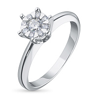 화이트 골드 다이아몬드 반지 - изображение 1