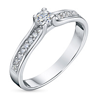화이트 골드 다이아몬드 반지 - изображение 1