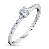 화이트 골드 다이아몬드 반지 - изображение 1