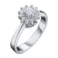 화이트 골드 다이아몬드 반지 - изображение 1