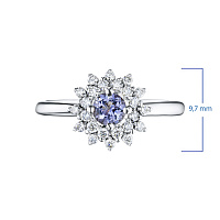 화이트 골드 다이아몬드 반지 - изображение 3