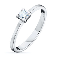 화이트 골드 다이아몬드 반지 - изображение 1