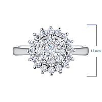 화이트 골드 다이아몬드 반지 - изображение 2