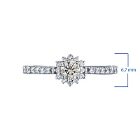 화이트 골드 다이아몬드 반지 - изображение 3