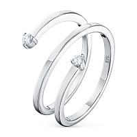 화이트 골드 다이아몬드 반지 - изображение 1