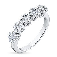 화이트 골드 다이아몬드 반지 - изображение 1