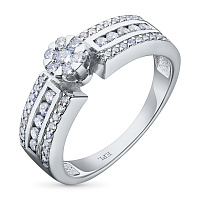 화이트 골드 다이아몬드 반지 - изображение 1