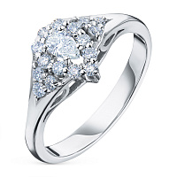 화이트 골드 다이아몬드 반지 - изображение 1