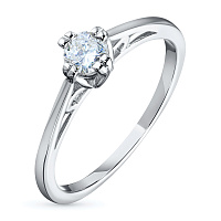 화이트 골드 다이아몬드 반지 - изображение 1